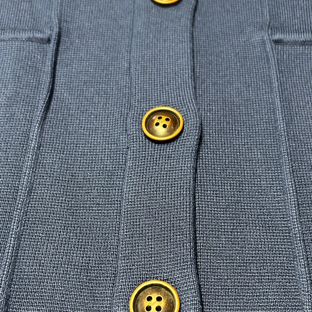 Grace Karin Deep Navy Button-Front Knit Cardigan Jacket -2XL- New with Tags